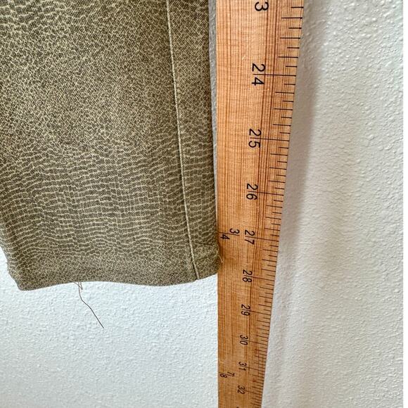 Caribbean Queen Muted Yellow Gray Snakeprint Front Zip Button Jeggings S - Picture 12 of 12